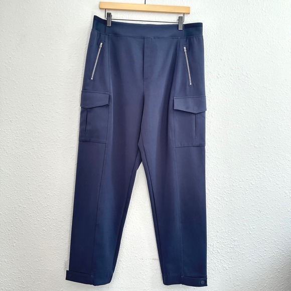 Athleta Pants - Athleta Endless High Rise Cargo Pants Womens 14 Navy Athleisure Travel Commuter